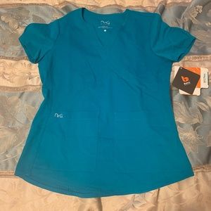 NWT blue teal scrub top Barco S